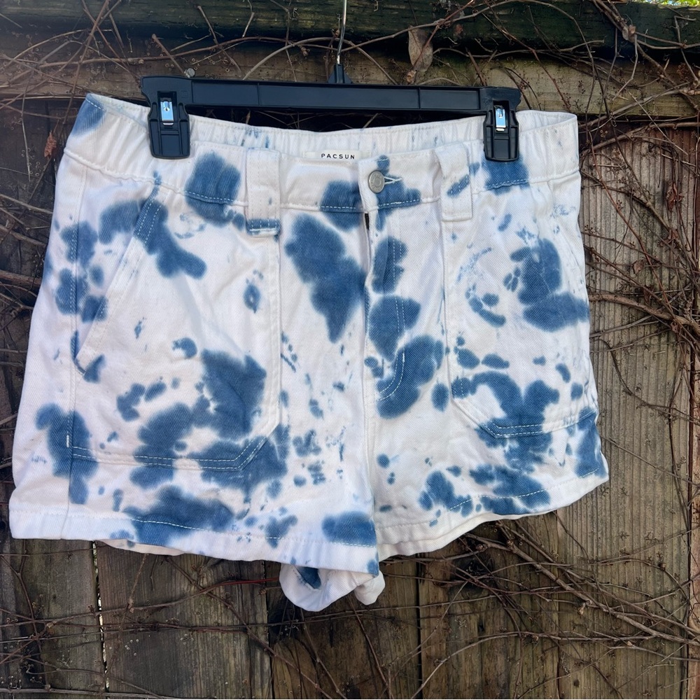 PACSUN tye dye Utility Short denim cotton womens L